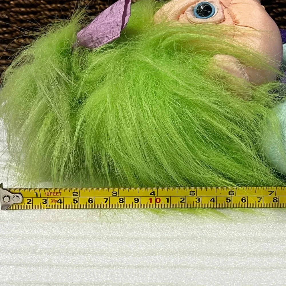 Vintage Norfin ParaCutes Troll Doll with Green Hair Tourist with Camera Plush